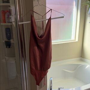 Abercrombie & Fitch Terracotta Cowl Neck Bodysuit
